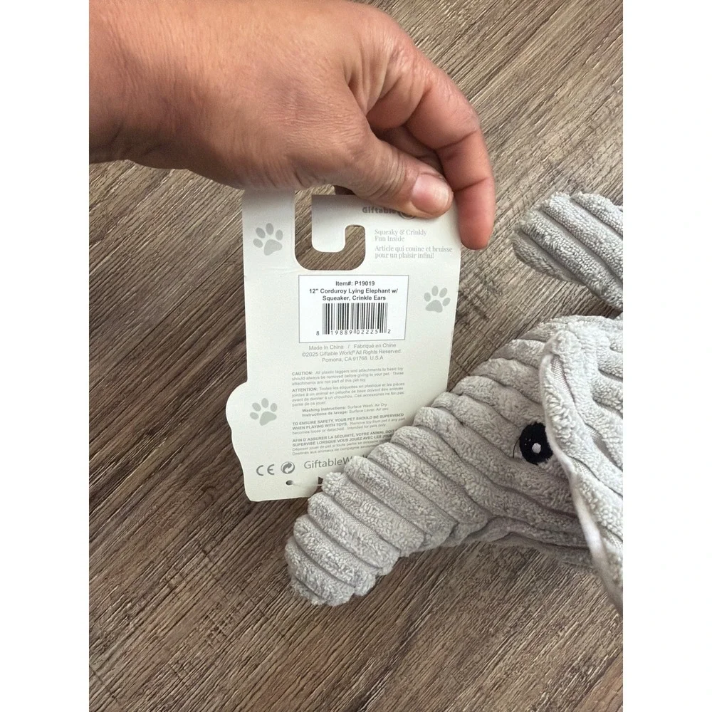 Giftable World Pet Toy Bundle‎ 12in Corduroy Elephant and 8in Spotted Cow NWT